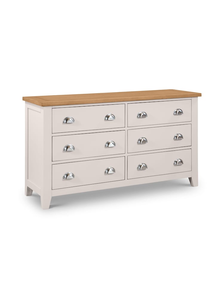 Julian Bowen Grey Richmond 6 Drawer Wide Chest - Image 1 of 6