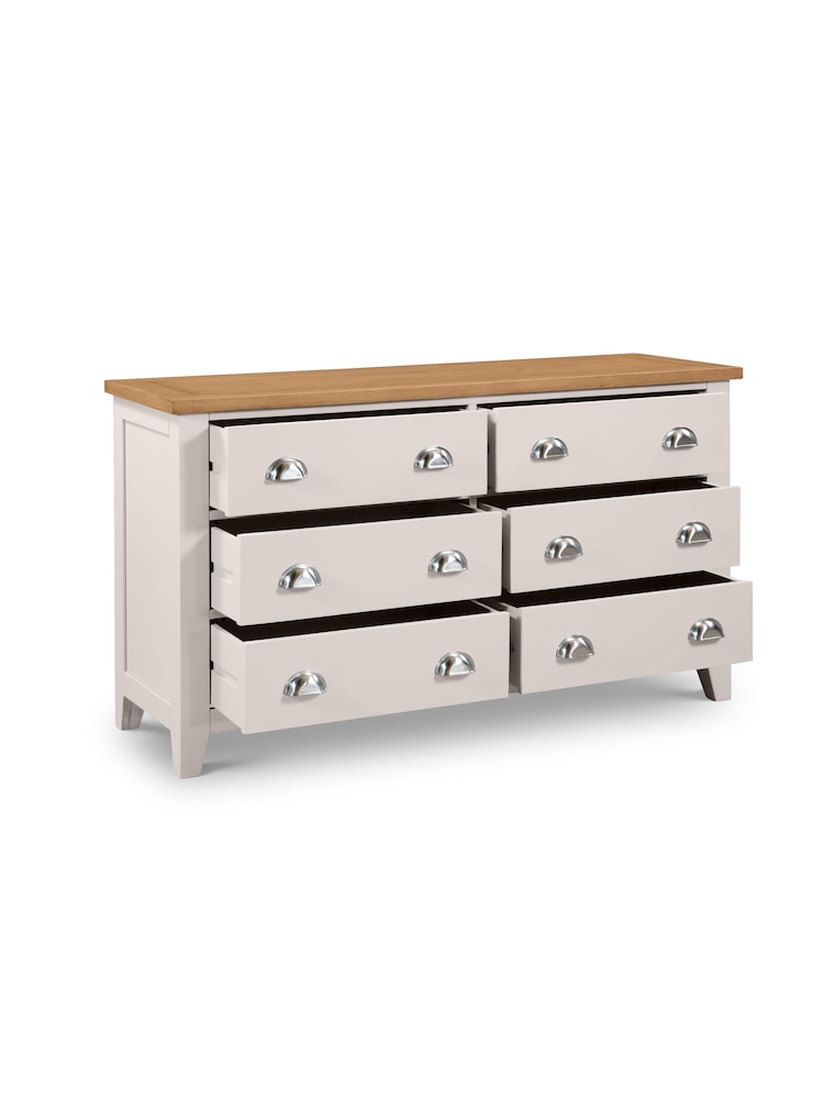 Julian Bowen Grey Richmond 6 Drawer Wide Chest - Image 2 of 6