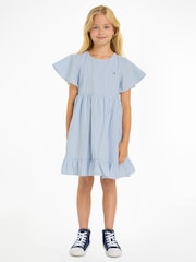 Tommy Hilfiger Blue Girls Gingham Puff Dress - Image 1 of 6