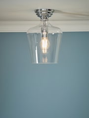 Laura Ashley Chrome Ockley Ceiling Flush Fitting Light - Image 1 of 6