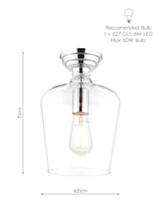 Laura Ashley Chrome Ockley Ceiling Flush Fitting Light - Image 6 of 6
