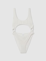 Good American Cloud White Cut-Out Swimsuit - Image 2 of 5