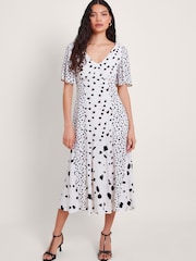 Monsoon Natural Lucee Spot Tea Dress - Image 1 of 5