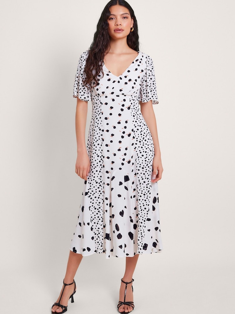 Monsoon Natural Lucee Spot Tea Dress - Image 1 of 5