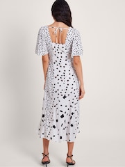 Monsoon Natural Lucee Spot Tea Dress - Image 3 of 5