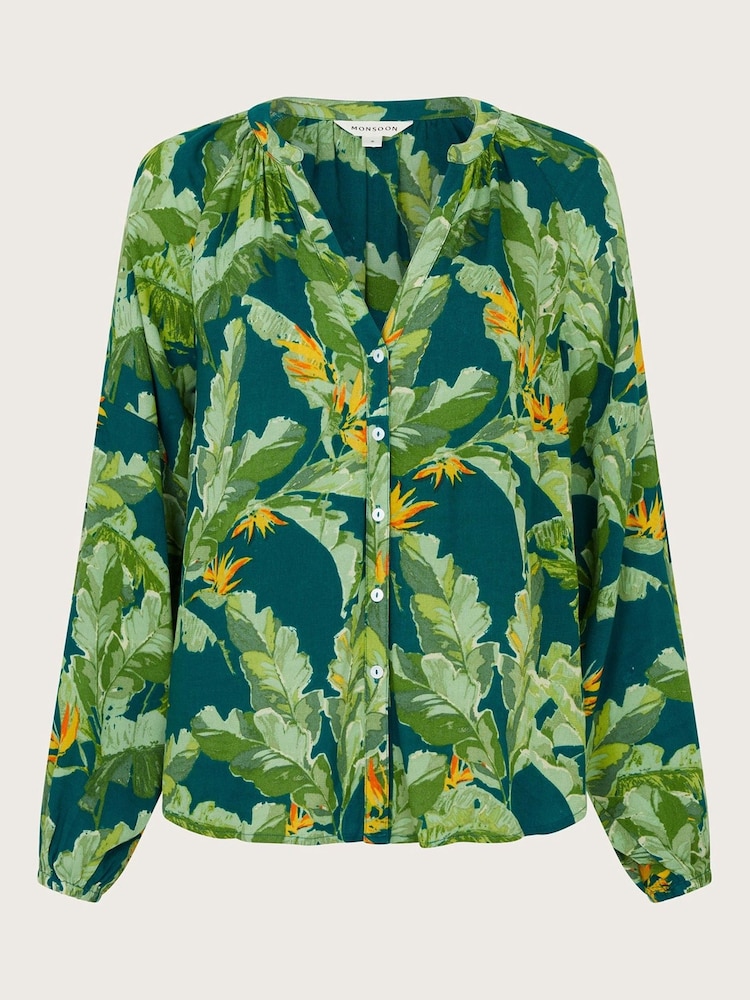 Monsoon Green Carmina Print Blouse - Image 5 of 5 Monsoon Green Carmina Print Blouse - Image 5 of 5