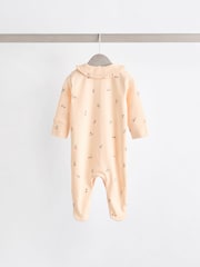 Cream/Blue Baby Collared 100% Cotton Sleepsuit (0mths-2yrs) - Image 3 of 13