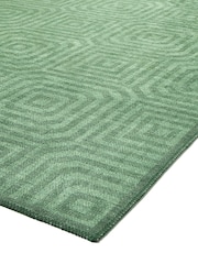 Laurence Llewelyn-Bowen Green Cassetino Stripe Washable Flat Weave Rug - Image 5 of 6