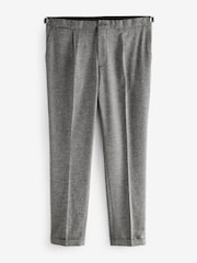 Brown Slim Tapered Fit Textured Side Adjuster Trousers - Image 7 of 11