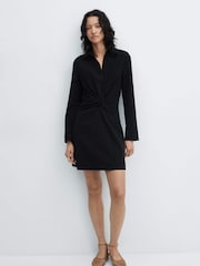 Mango Black Knot Detail Dress - Image 1 of 6