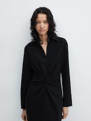 Mango Black Knot Detail Dress - Image 3 of 6