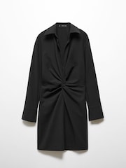 Mango Black Knot Detail Dress - Image 5 of 6