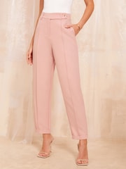 Friends Like These Blush Pink Tailored Barrel Trousers - Image 1 of 4