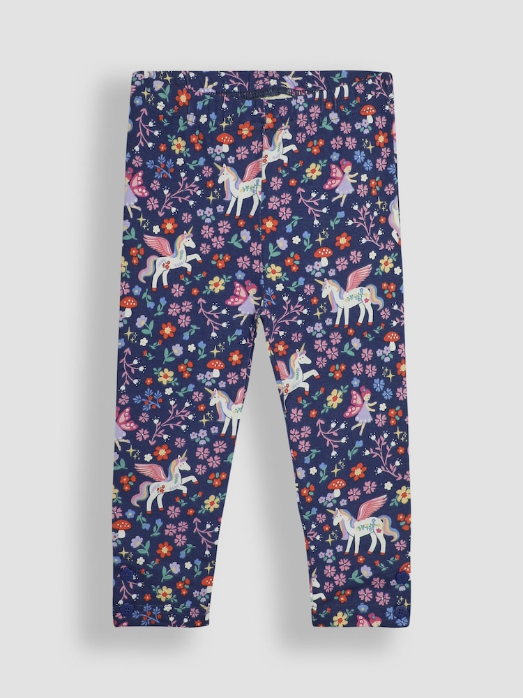 Marineblau, Einhorn, florale Motiven - JoJo Maman Bébé Leggings im 2er-Pack - Bild 2 von 7 Marineblau, Einhorn, florale Motiven - JoJo Maman Bébé Leggings im 2er-Pack - Bild 2 von 7