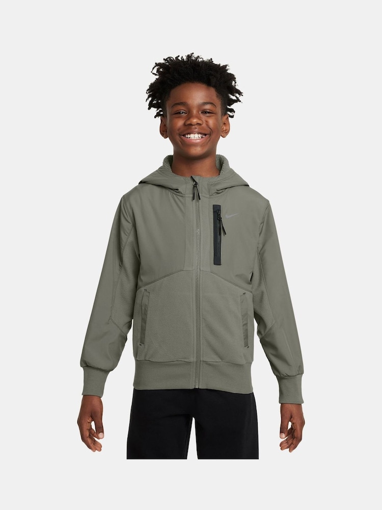 Nike Green Therma FIT City Utility EasyOn Winterized Zip Through Hoodie - Image 1 of 4