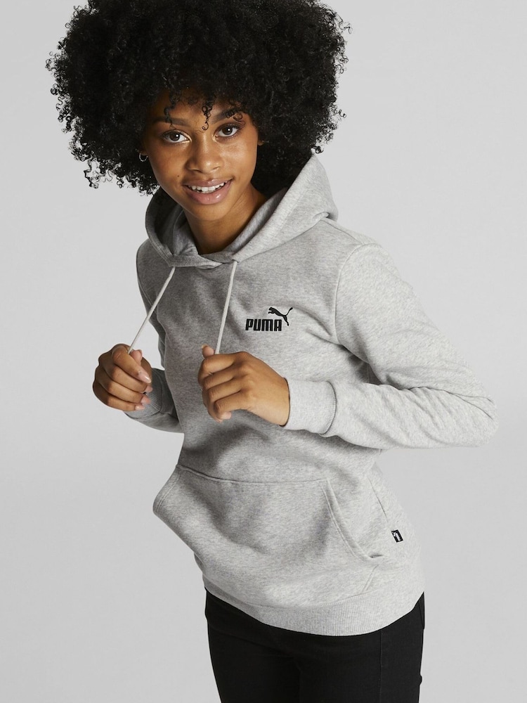 Puma Grey Womens Essentials Small Logo Hoodie - Image 1 of 5
