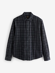 Black 100% Cotton Long Sleeve Corduroy Check Shirt - Image 5 of 8