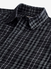 Black 100% Cotton Long Sleeve Corduroy Check Shirt - Image 7 of 8