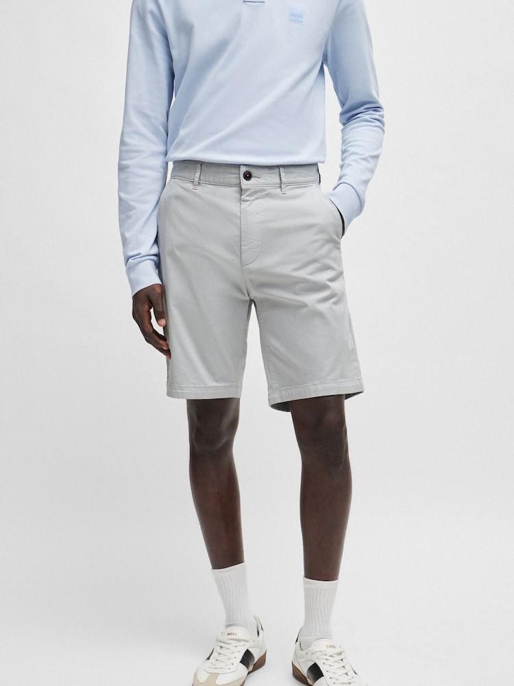 BOSS Grey Slim Fit Stretch Cotton Chino Shorts - Image 2 of 5
