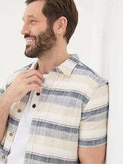 FatFace Blue Short Sleeve Milo Stripe Shirt - Image 3 of 5