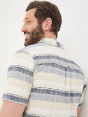 FatFace Blue Short Sleeve Milo Stripe Shirt - Image 4 of 5