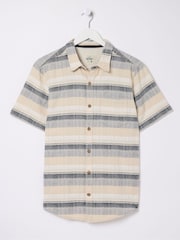 FatFace Blue Short Sleeve Milo Stripe Shirt - Image 5 of 5