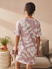 Pink Leaf 100% Cotton Nightie - Image 2 of 6