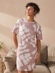 Pink Leaf 100% Cotton Nightie - Image 3 of 6