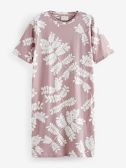 Pink Leaf 100% Cotton Nightie - Image 4 of 6