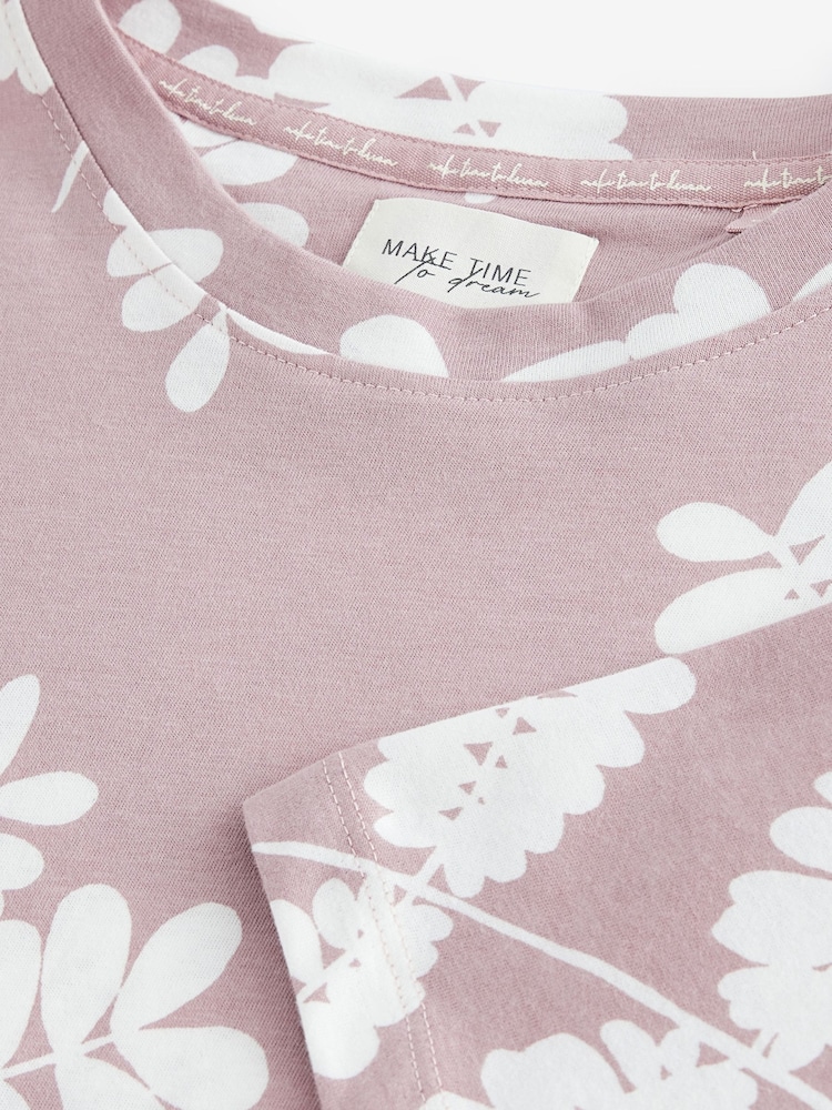 Pink Leaf 100% Cotton Nightie - Image 6 of 6