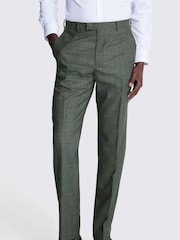 MOSS Green Regular Fit Puppytooth Trousers - Image 1 of 3