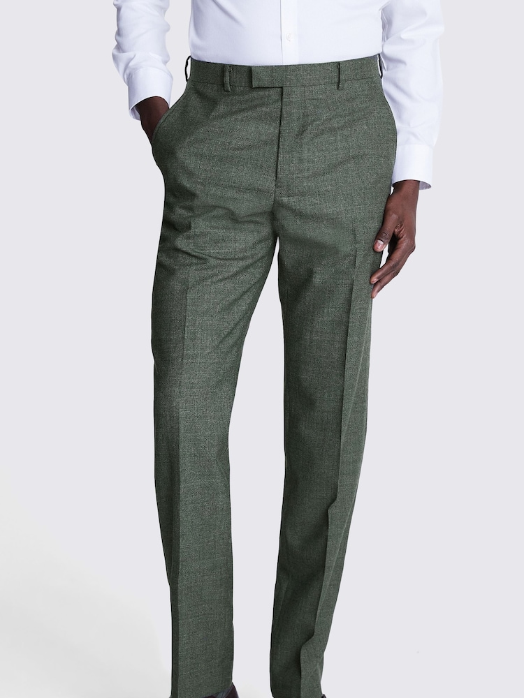 MOSS Green Regular Fit Puppytooth Trousers - Image 1 of 3
