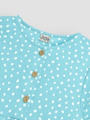 JoJo Maman Bébé Duck Egg Blue Guinea Pig Appliqué Button Front Dress - Image 3 of 3