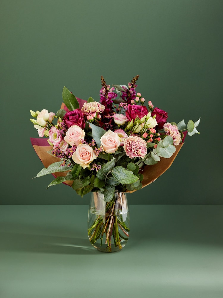 Pink/Purple Rose and Antirrhinum Fresh Flower Bouquet - Image 1 of 4