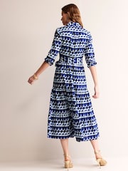 Boden Blue Flo Cotton Midi Shirt Dress - Image 4 of 6