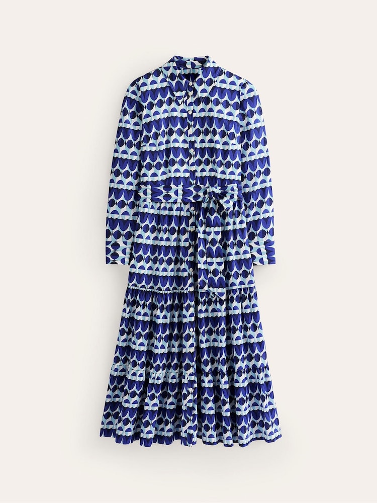 Boden Blue Flo Cotton Midi Shirt Dress - Image 6 of 6