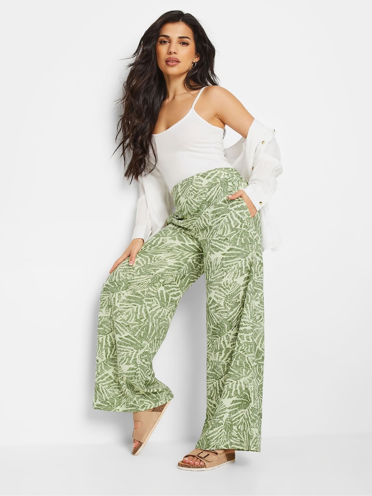 PixieGirl Petite Green Wide Leg Trousers - Image 1 of 5