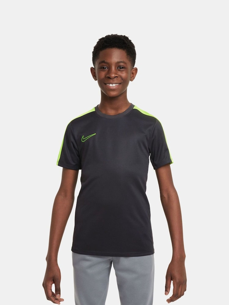 Nike Dark Grey/Volt Dri-FIT Academy23 Kids' Football Top - Image 1 of 3 Nike Dark Grey/Volt Dri-FIT Academy23 Kids' Football Top - Image 1 of 3