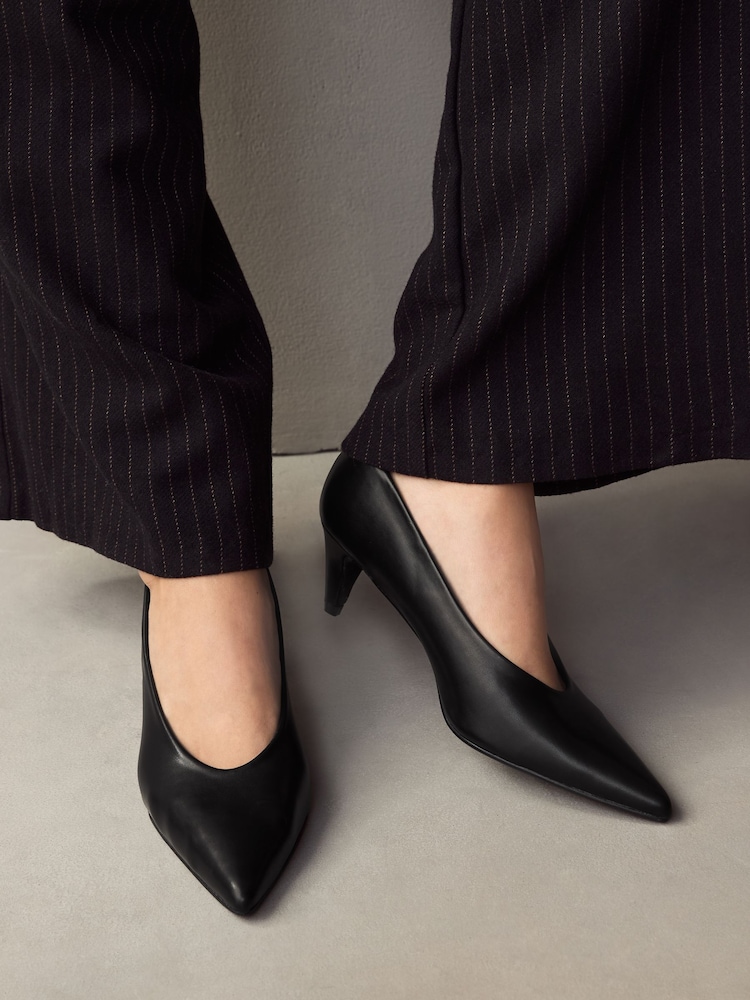 Black Forever Comfort® Point Toe Peg Kitten Heels - Image 3 of 8