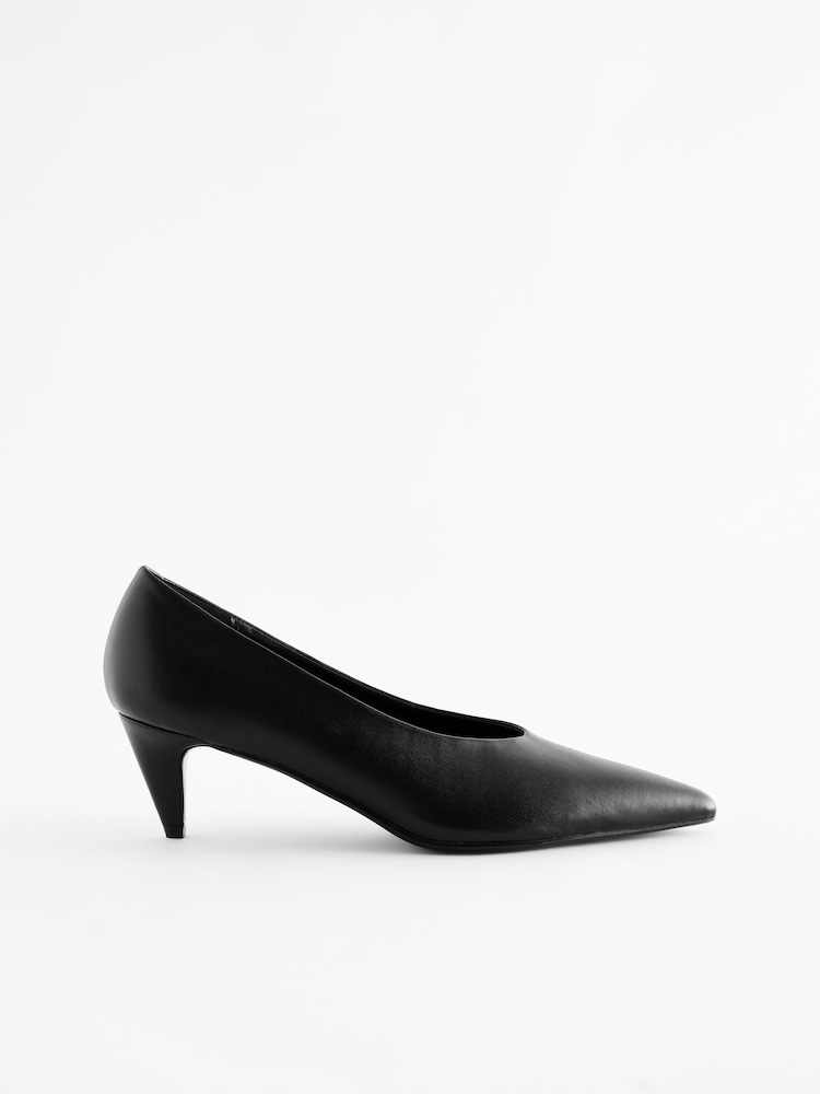 Black Forever Comfort® Point Toe Peg Kitten Heels - Image 4 of 8