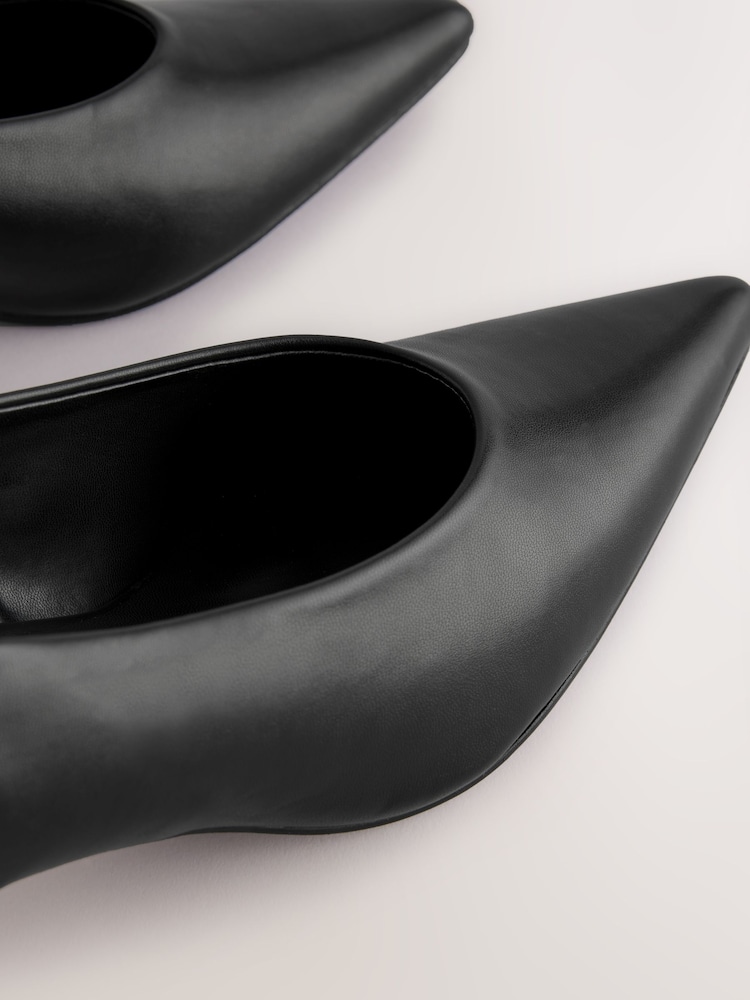 Black Forever Comfort® Point Toe Peg Kitten Heels - Image 6 of 8