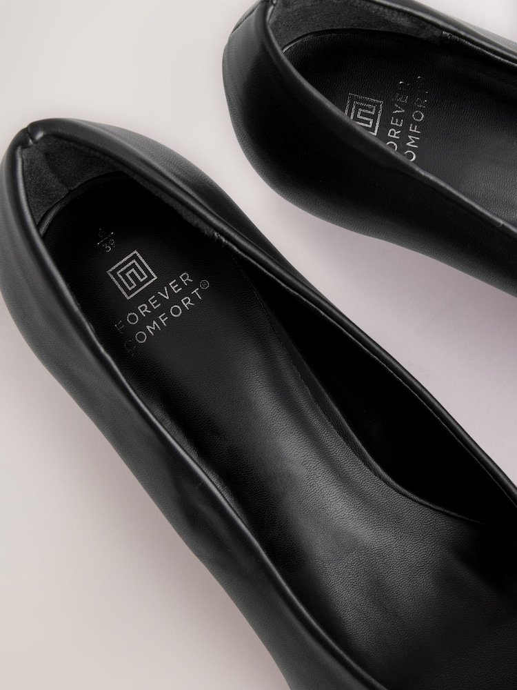 Black Forever Comfort® Point Toe Peg Kitten Heels - Image 7 of 8