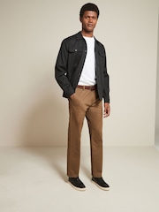 Navy Blue/Tan Brown Belted Soft Touch Chino Trousers 2 Pack - Image 5 of 14