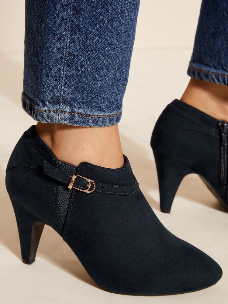 Buy Friends Like These Navy Blue Wide Fit Mid Heeled Zip Buckle