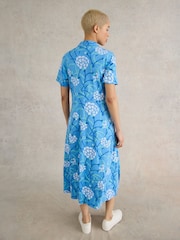 White Stuff Blue Rua Jersey Shirt Dress - Image 2 of 7