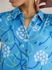 White Stuff Blue Rua Jersey Shirt Dress - Image 4 of 7