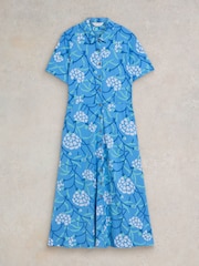 White Stuff Blue Rua Jersey Shirt Dress - Image 5 of 7