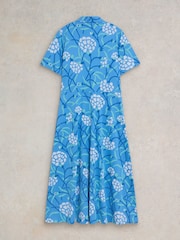 White Stuff Blue Rua Jersey Shirt Dress - Image 6 of 7