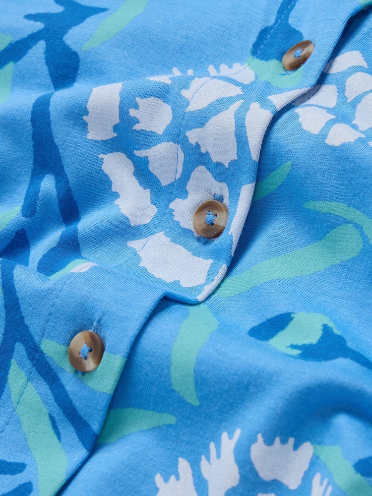 White Stuff Blue Rua Jersey Shirt Dress - Image 7 of 7