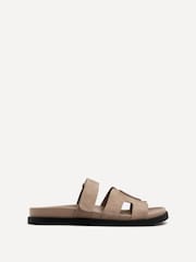 Linzi Natural Emmy Gladiator Velcro Strap Flat Sliders - Image 2 of 5